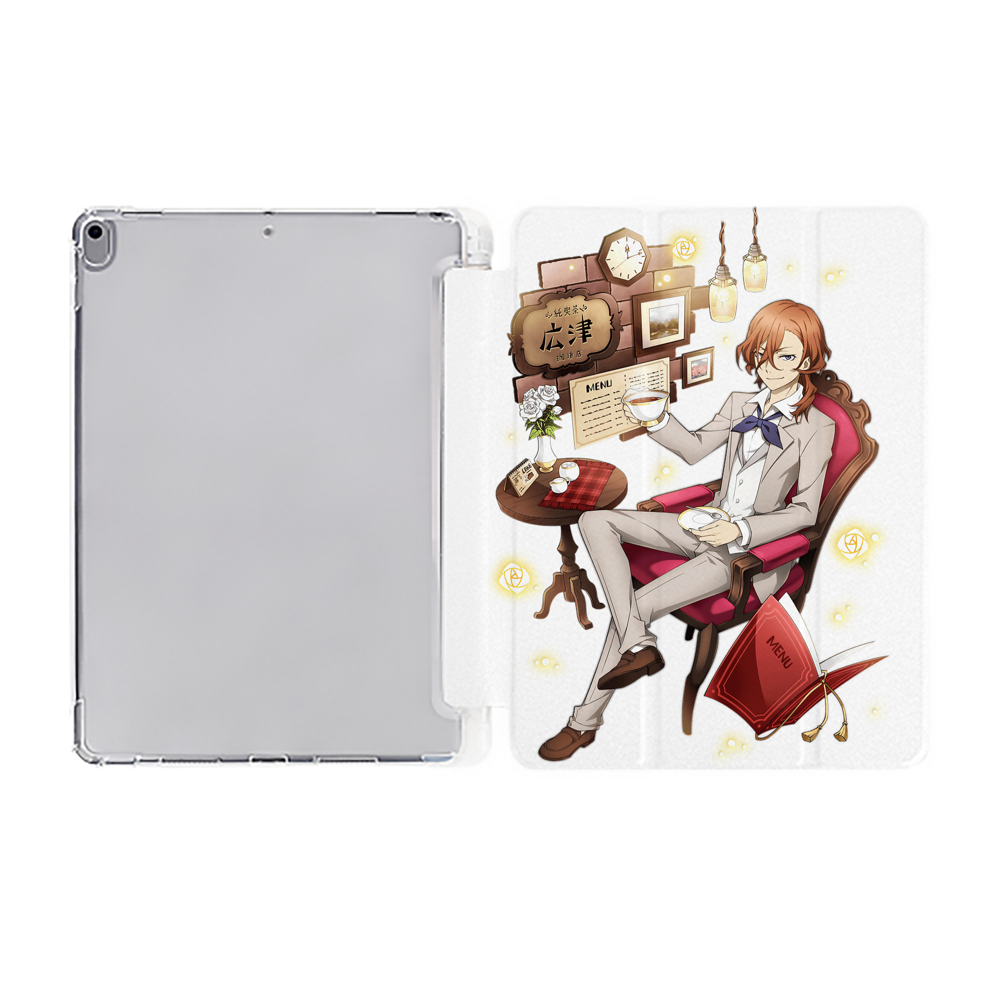 （画像用） 文豪ストレイドッグス Bungo Stray Dogs IPad ケース ペン収納付き 三つ折りスタンド PUレザー×シリコン 対応機種9.5/10.5/10.9インチ